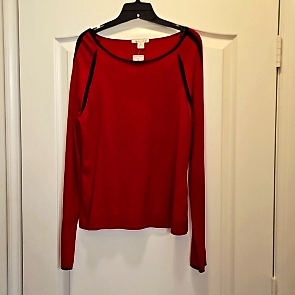 New with tags Red Sweater with Black Trim